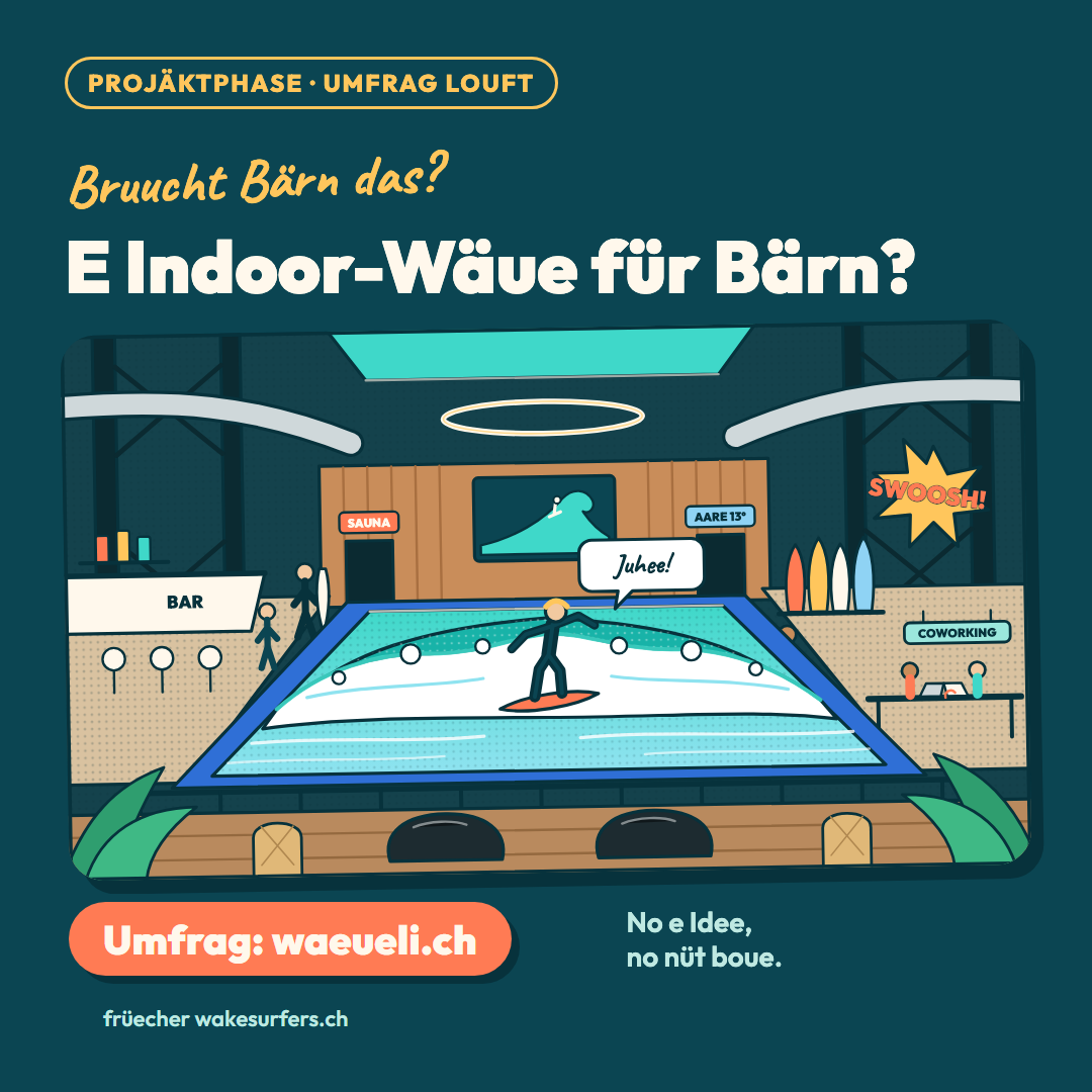 Quadratischer Post: Bruucht Bärn das? E Indoor-Wäue für Bärn? Projäktphase, Umfrag louft